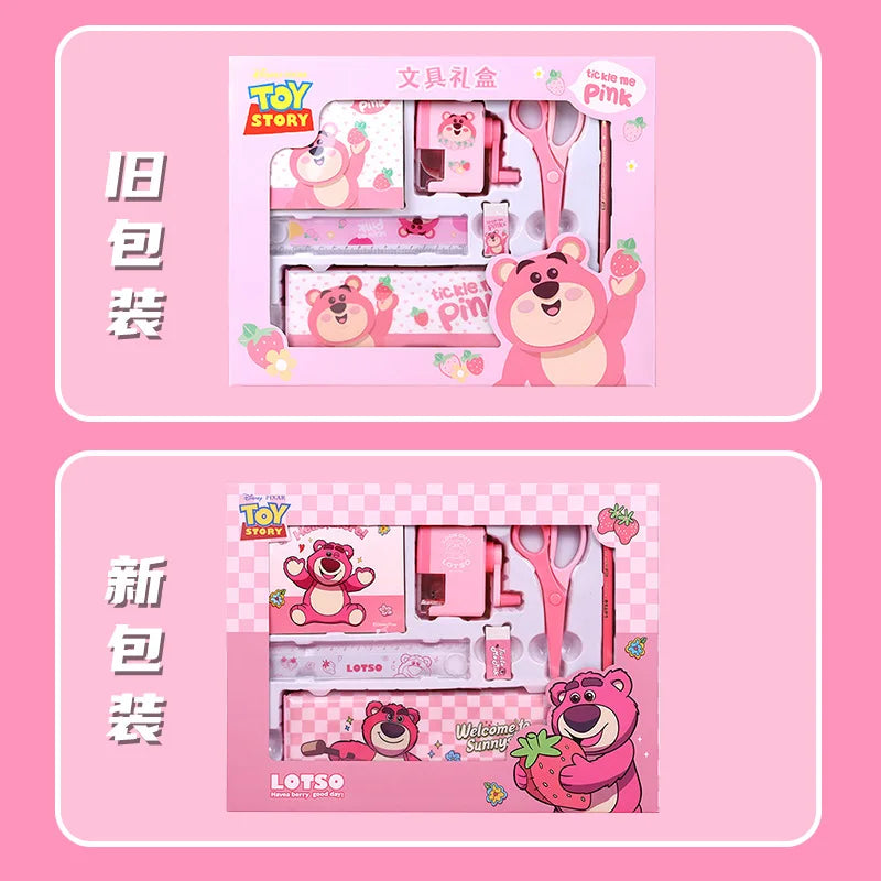 Disney Stationery Set Gift Box Mickey Minne SpiderMan Lotso Frozen Primary student School Supplies Boys girls Children's Gift