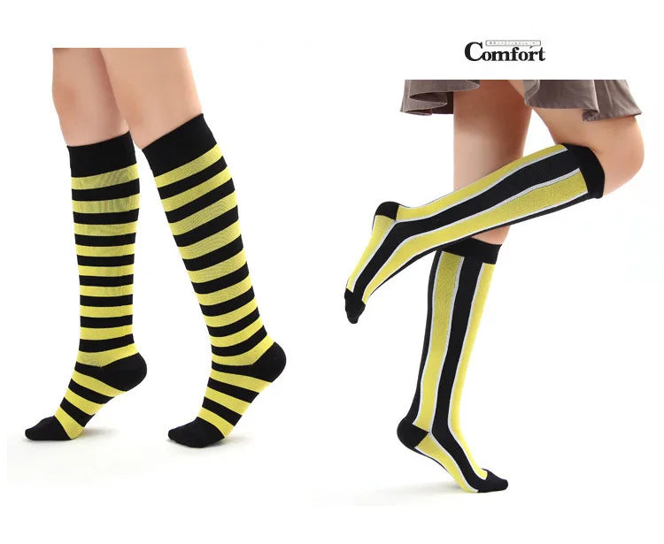 4 Pairs/Pack Compression Socks High Sports Socks for Women Men Running Hiking Edema Diabetes Varicose Veins Socks 20-30mmHg