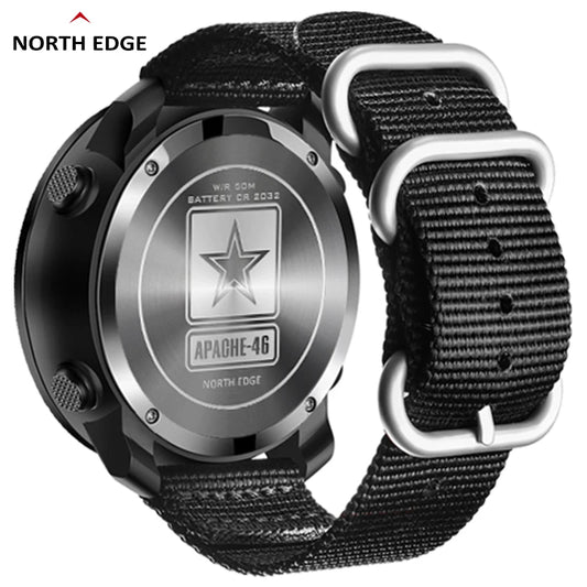 Reloj digital NORTH EDGE APACHE-46 para hombre, para deportes al aire libre, running, natación, altímetro, barómetro y brújula WR50M
