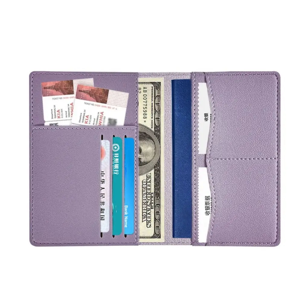 New Travel PU Passport Cover High-capacity Multiple Card Slots Passport Bag Ticket Holder Bussiness Passport Protective Cover