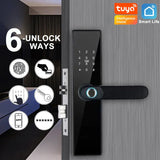 H4 Tuya Electronic Lock Wifi Smart Door Lock Fingerprint Lock Password IC Card Key USB Charge For Smart Home