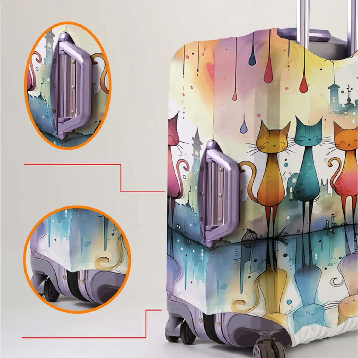 Luggage Protective Cover With Cartoon Print