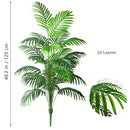 52-125cm/49.2in  Artificial Palm Tree Tropical Fake Plant Green Plastic Palm Leaf Branches Suitable for Home Garden Decoration
