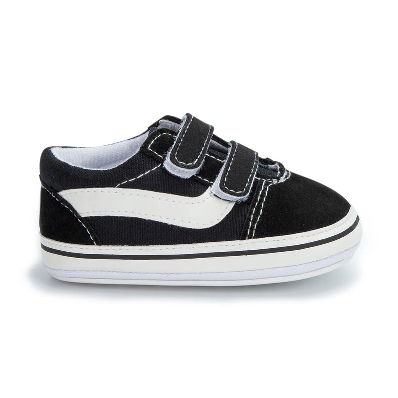 Zapatos Meckior para bebé niño y niña, zapatillas de lona con suela de goma antideslizante y diseño de rayas a cuadros, para primeros pasos, zapatos casuales unisex para bebé.