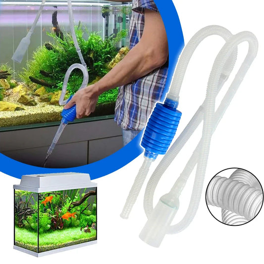 Aquarium Siphon Fish Tank Siphon Vacuum Cleaner Pump Semi-Automatic Water Changer Water Filter Pump Cleaning Accessories