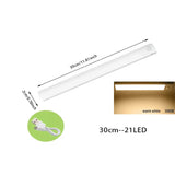PIR Motion Sensor LED Under Cabinet Lamp Dimmable Rechargeable Night Light Stairs Closet Room Aisle Tube Bar Detector Bulb