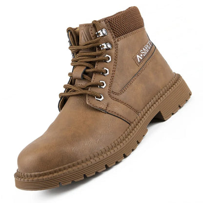 Latest 2023 Waterproof Men Leather Boots Steel Toe Cap Safety Work Shoes Anti Smashing Indestructible Construction Welding Boots