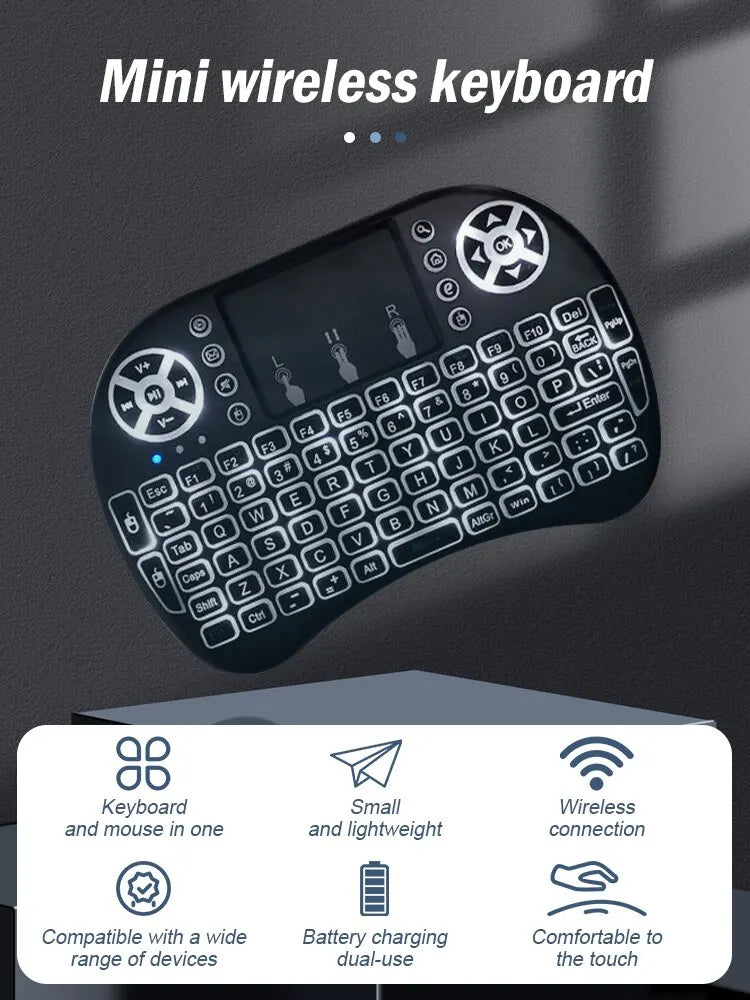 Wireless Mini Keyboard Flight Mouse 2 4g Large Touchpad Digital Computer Dry Battery USB Charging Dual Purpose Keyboard