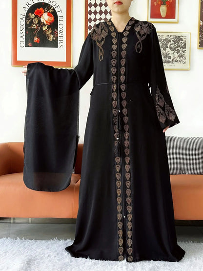 Vestido elegante de gasa para mujer, abaya abierta con cremallera, ropa musulmana, cárdigan islámico, abaya, nuevo
