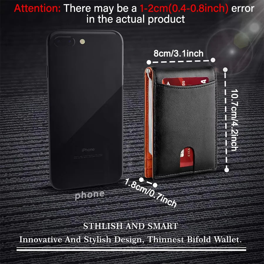 RFID Credit Card Holder Men Wallets Money Clip Luxury Slim Thin Mini Wallet Male Small Short Purse Minimalist Billfold Wallet