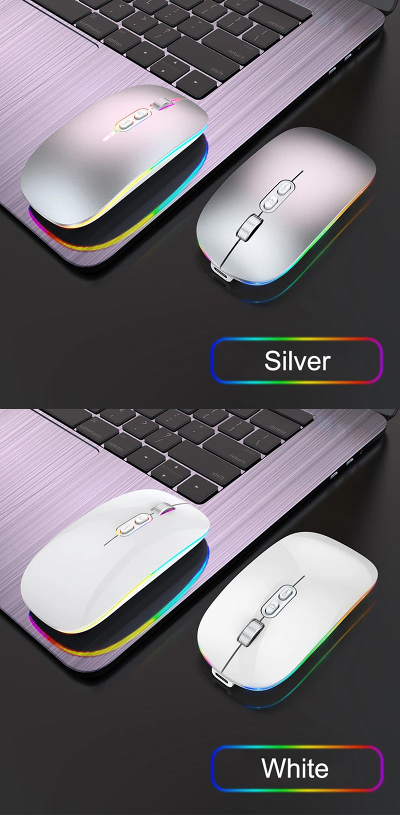 Bluetooth Mouse for Asus ZenBook 14 UX433 Vivobook Flip 14 12" M420 R211 Laptop PC Wireless Mouse Rechargeable Mute Gaming Mouse