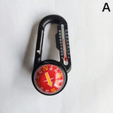 Mini Compass Mosquetão Keychain com Termômetro, Caminhadas Acessórios, Mochila, Acampamento ao ar livre, Fivela de Montanhismo