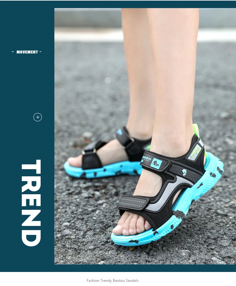 Kids Boys Trendy Camouflage Platform Strap Sandals Lightweight Soft Sole Non-slip Girls Children For Summer Outdoor Beach Shoe