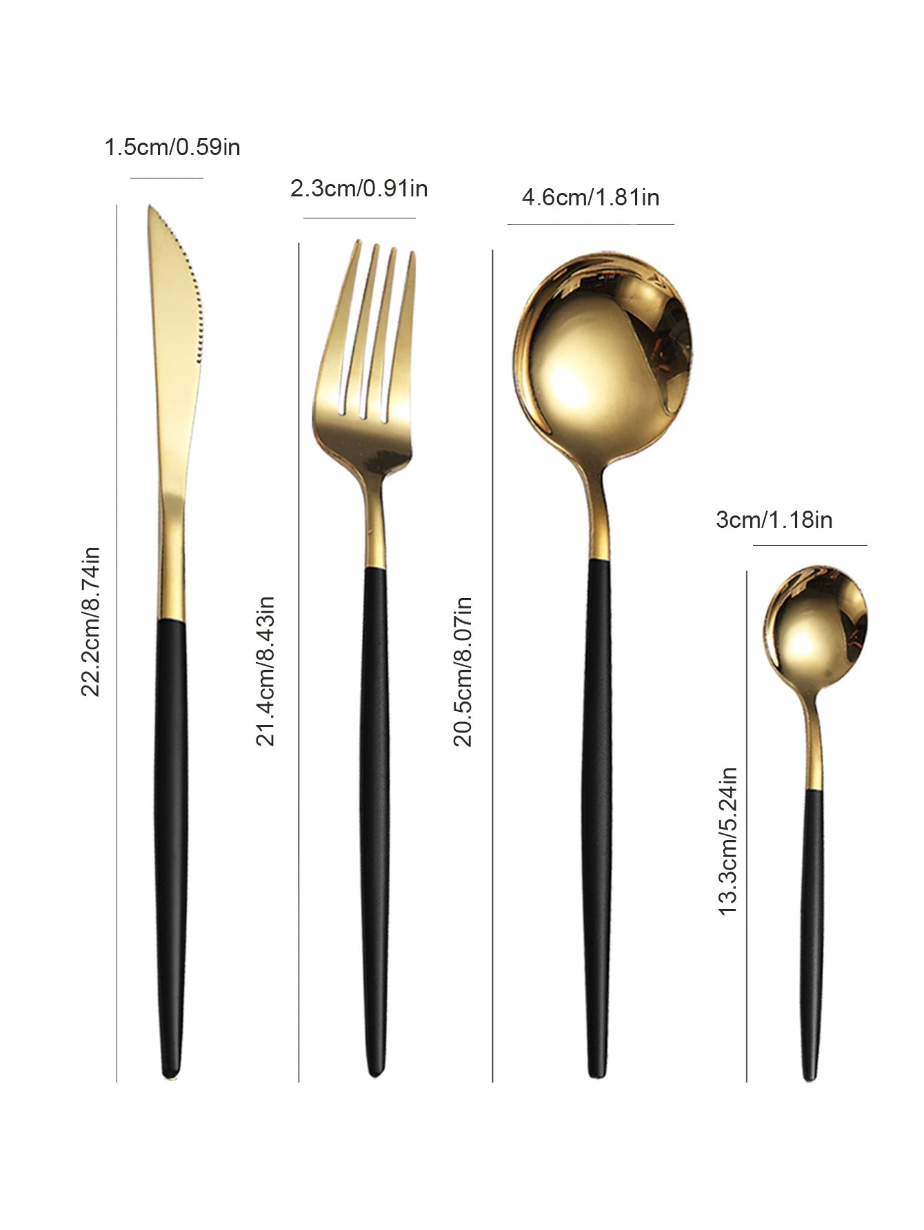 12pc Thin Stainless Steel Cutlery Set Portugal Steak Knife and Fork Dessert Spoon Coffee Spoon