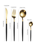 12pc Thin Stainless Steel Cutlery Set Portugal Steak Knife and Fork Dessert Spoon Coffee Spoon