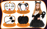 Animal Cat Tiger Cosplay Costume for Boys Girls Headband Clothes Shoes Tail Tutu Skirt Gloves Set for Kids School Performance