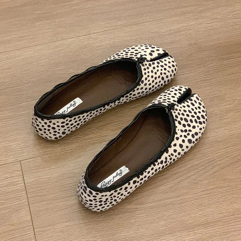 Women Flats Tabi Ninja Shoes Woman Ladies Microfiber Leather Comfy  Flats Split Toe Slippers Soft Bottom Loafers Solid Brief La