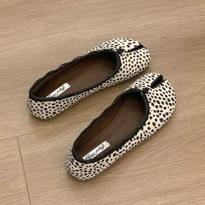 Women Flats Tabi Ninja Shoes Woman Ladies Microfiber Leather Comfy  Flats Split Toe Slippers Soft Bottom Loafers Solid Brief La