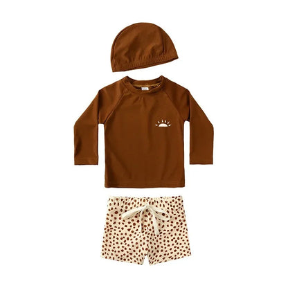 2025 Summer Baby Boys Swimsuit Long Sleeves One Piece Swimwear for Kids Toddler Cartoon UPF50+ Rash Guards Infant Bathing Sui