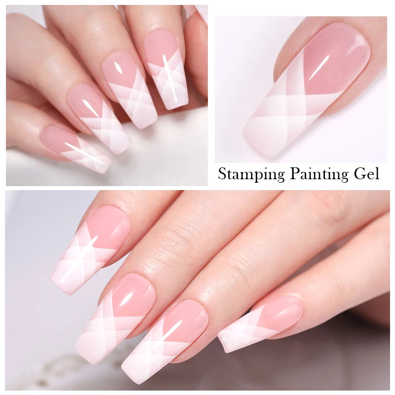 BORN PRETTY 1 Bottle 8ml Stamping Gel Polish Black White Gold Silver Nail Stamping Gel Printing Polish Soak Off Gel Varnish
