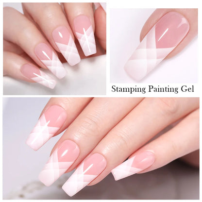 BORN PRETTY 1 Bottle 8ml Stamping Gel Polish Black White Gold Silver Nail Stamping Gel Printing Polish Soak Off Gel Varnish