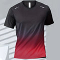 Camisetas deportivas para hombre, ropa deportiva de fitness, de secado rápido, con gradiente, de manga corta, para exteriores, baloncesto, entrenamiento, running, ropa para hombre