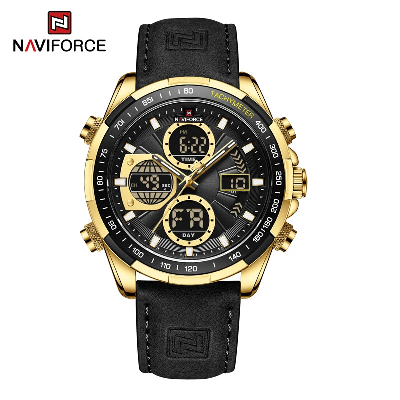 New NAVIFORCE Watches for Men Leather Men's Military Sport Waterproof Watch Quartz Wristwatch Chronograph Male Clock