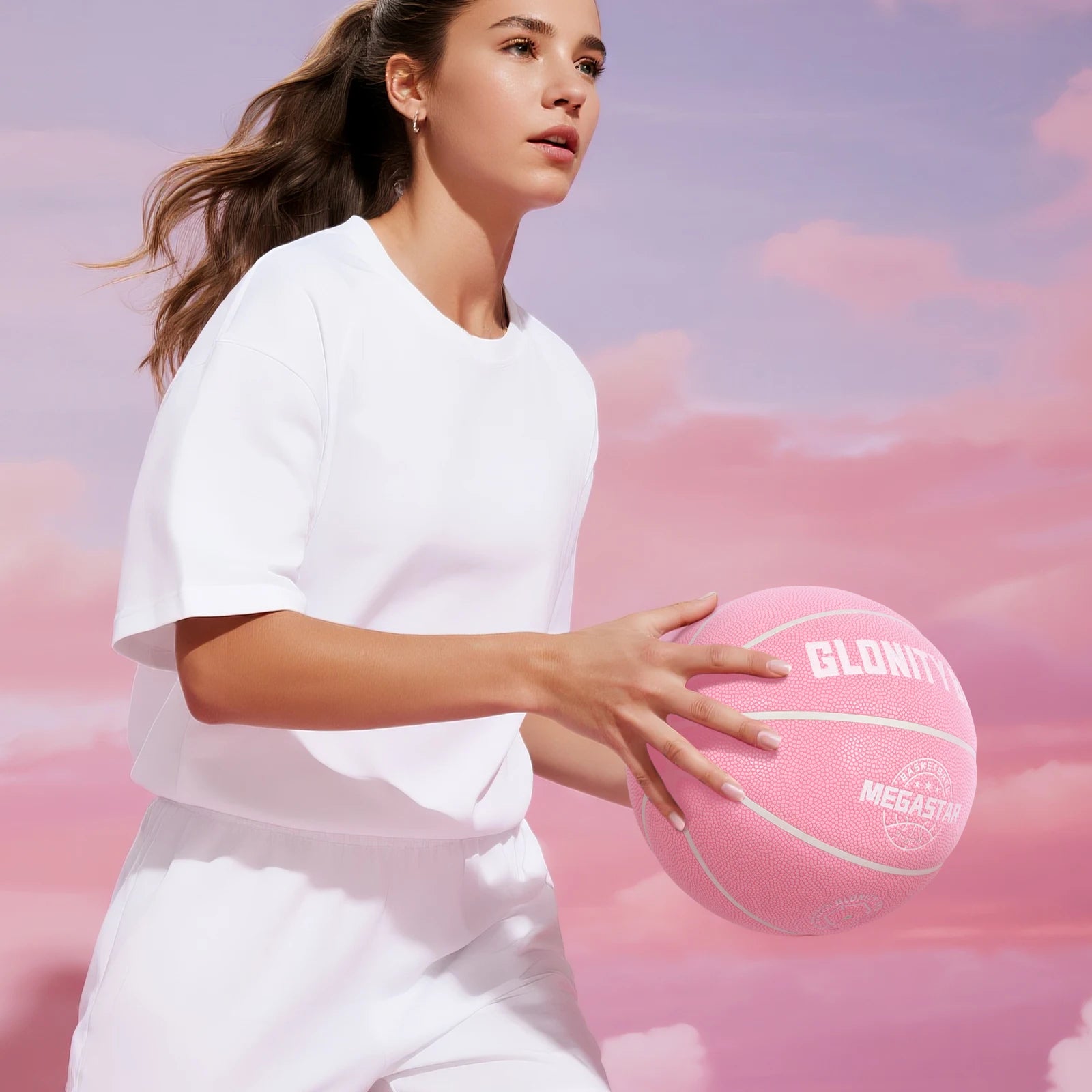 Women's Basketball Size 5, 6, 7 Pink Official Competition Children's Basketball Indoor Outdoor Standard Ball PU Non-slip Wear-resistant