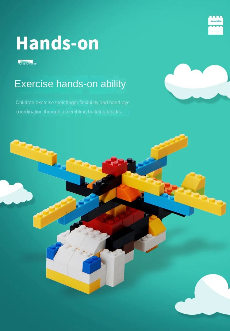 Juego de 1000 bloques de construcción creativos DIY, bloques de construcción clásicos urbanos ensamblados, regalo de cumpleaños, juguetes educativos para niños