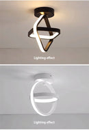 Modern LED Ceiling Light 2 Rings Creative Design Ceiling Lamp Indoor Lighting Fixtures Hallway Balcony Aisle Office Light