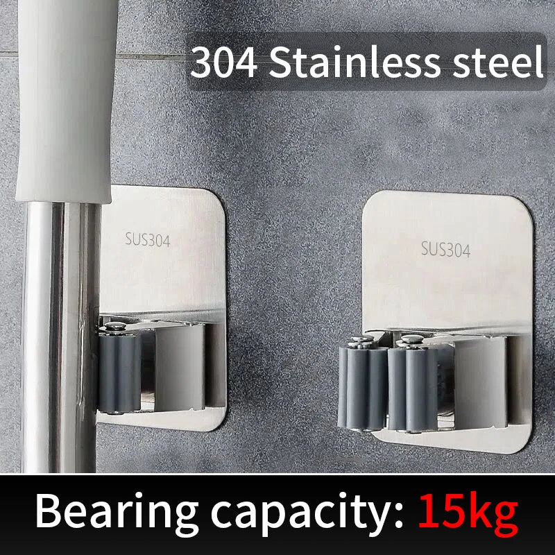 Ganchos multiusos adhesivos para colgar en la pared, estante para fregona, colgador de escoba, organización de cocina y baño, accesorios organizadores para el hogar