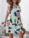 2024 Spring and Summer Cross-border Europe and America New Large Women's Fashion V-neck Shirt Dress Plus Size