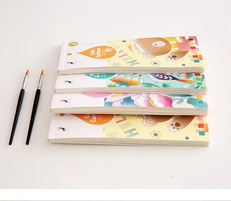 20 Sheets Portable Children Watercolor Painting Book Paint with Water Kids Gouache Graffiti Picture Coloring Drawing Toys Gifts