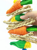 Small pet chewing toy hamster rabbit hand woven carrot corn vine ball toy birdcage hanging accessories