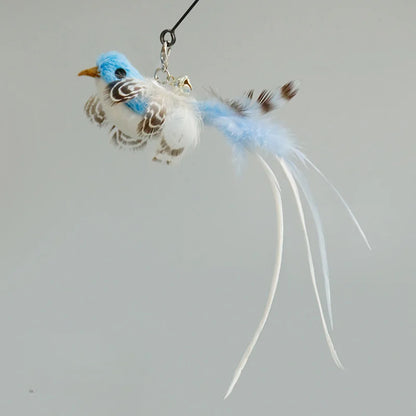 Varita de pájaro/pluma para gato con campana y potente ventosa, manos libres, juguetes interactivos para gatos, ejercicio de caza de gatitos, productos para mascotas