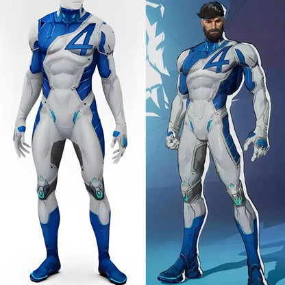 Mr Fantastic Cosplay Costume Fantastic Four Rivals Superhero Suit Halloween Bodysuit Zentai Catsuits