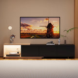 Comanlai 240cm Modern TV Cabinet with LED Lights  Living Room TV Cabinet with 3 Drawers and Open Storageextendable TV Stands