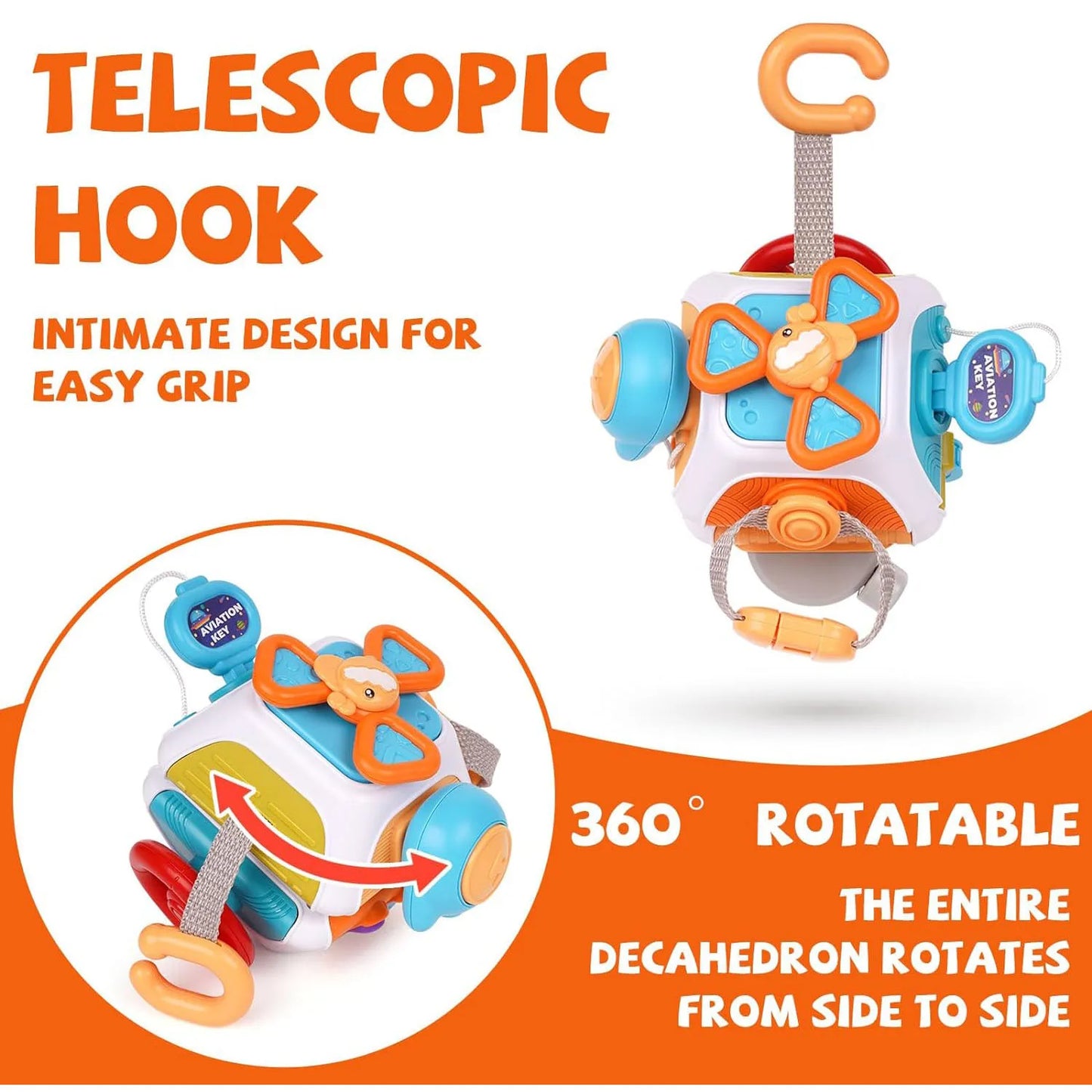 Montessori Sensory Toys Baby Busy Cube Activity Travel Toy Educational Learning Fidget Toys for Fine Motor Skills Children Gift