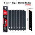 Deli 10pcs/box Knife Blade 9mm 18mm SK5 Metal Blades for Home School Supplies Art Craft Paper Box Cutting Utility Knife Tool