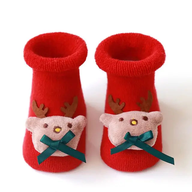 Calcetines de algodón antideslizantes para bebé, calcetines navideños para recién nacidos, bebés, niños pequeños, niñas y niños. 