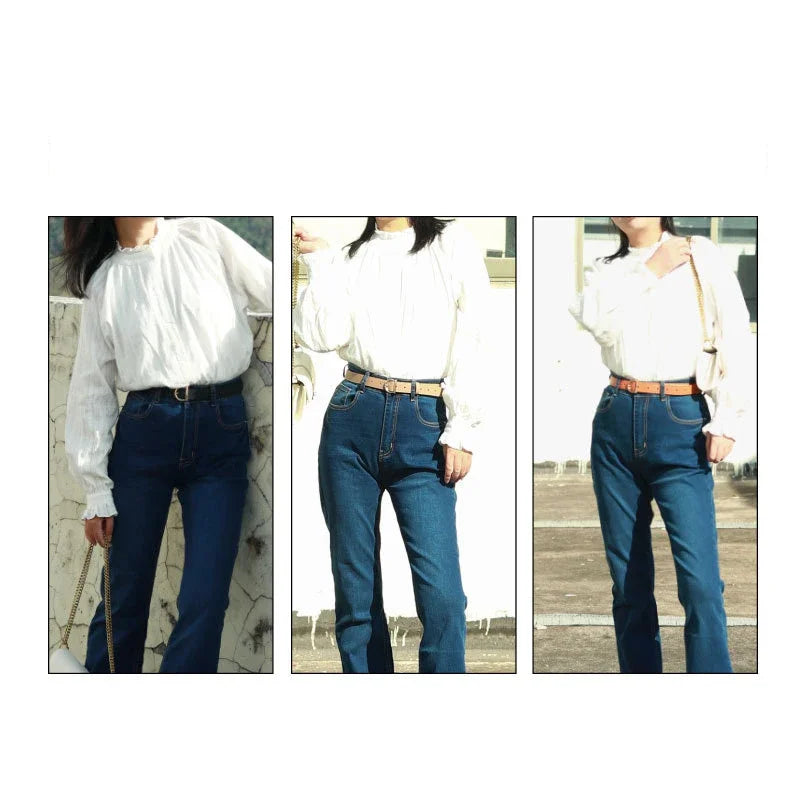 Women's Belt Fashion Pin Buckle Thin Belt Genuine Luxury Soft Belt Women With Cargo Pants Jeans Windproof Belt PU Leather Belt