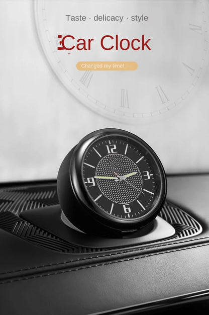 Car Clock Luminous Mini Automobiles Internal Stick-On Digital Watch Mechanics Quartz Clocks Auto Ornament 40mm 43mm