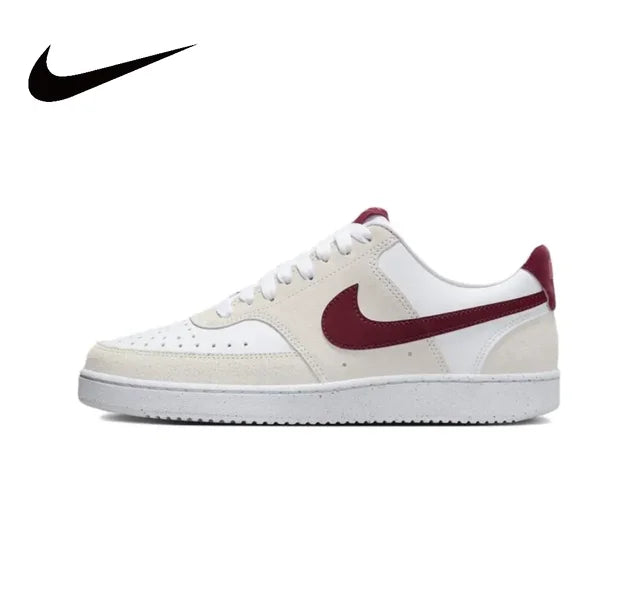 Nike novo tribunal visão 1 sapatos baixos masculinos e femininos tênis de moda casual primavera antiderrapante wearable tênis preto e vermelho