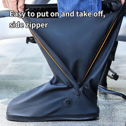 Capa de sapato de chuva à prova dwaterproof água ao ar livre tubo alto sapato cobre sapatos capas de poeira para motocicleta bicicleta capa de chuva adulto unisex