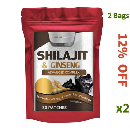 Hot sale 30 Patches Shilajit & Ginseng Supplement - Provides Energy and Endurance, Enhances Brain & Memory, Immune Support