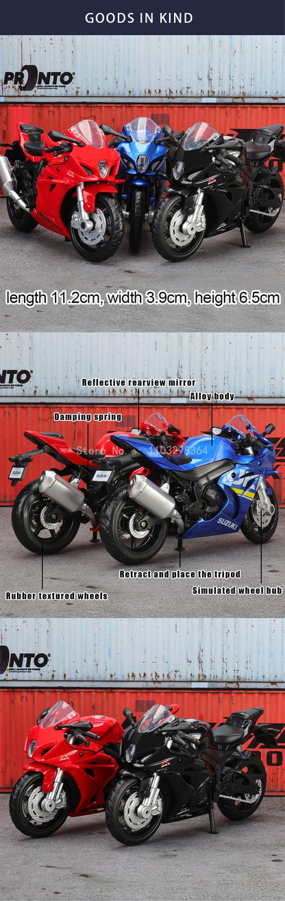 MSZ 1:18 Suzuki GSX-R1000 YAMAHA YZF-R1 1976 Rally200 Classic Motorcycle Static Model Alloy Die Casting Car Toy Gifts