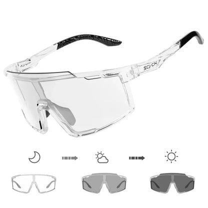 SCVCN Photochromic Cycling Sunglasses Sports Bicycle Glasses MTB Mountain Bike Goggles Accessories UV400 Outdoor Eyewear Men