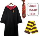 Magic School Wizardry Costume Set for Men Women Cape Scarf Tie Cosplay Adult Children Halloween Christmas Prop Gifts