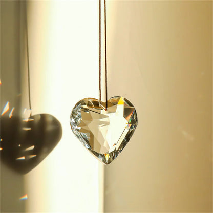 45mm Hanging Heart Suncatcher Prism Pendant Crafts for Home Office Garden Decoration Rainbow Maker Window Pendant 2025 Xmas Gift
