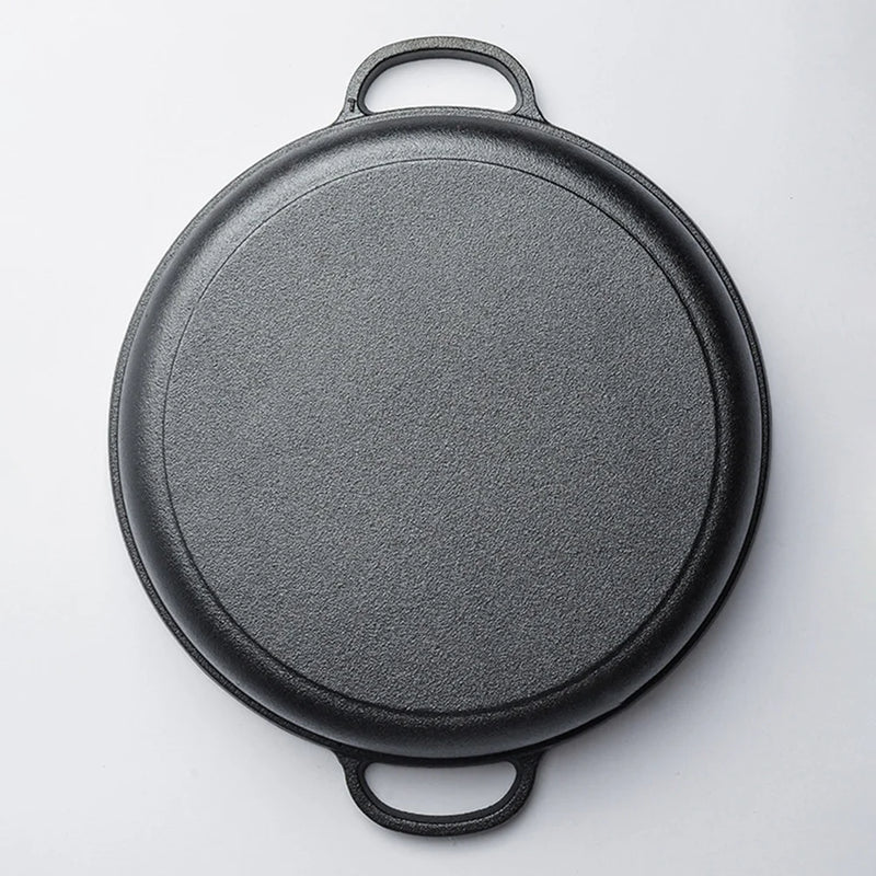 8.7/9.8/11/11.8inch Cast Iron Skillet with Double Handles Frying Pan Baking Tray for Bread Baking Outdoor Cooking Camping